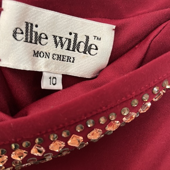 ELLIE WILDE BY MON CHERI💫Burgundy Twilight Prom & Pageants 2 Piece Set EW118050 - Picture 9 of 16